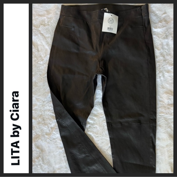 NWT LITA by Ciara Lamb Leather Leader Pants - Picture 10 of 14